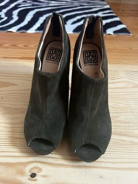 Peep toe ankle booties